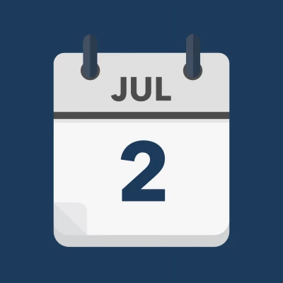 Calendar icon showing 2nd July