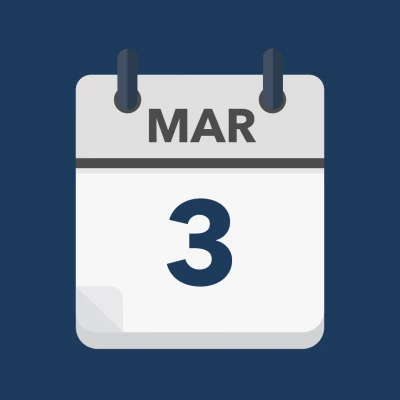Calendar icon showing 3rd March