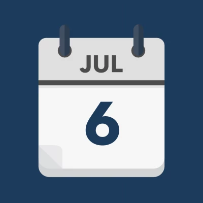 Calendar icon showing 6th July