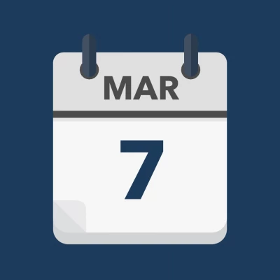 Calendar icon showing 7th March
