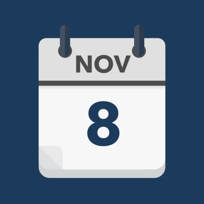 Calendar icon showing 8th November