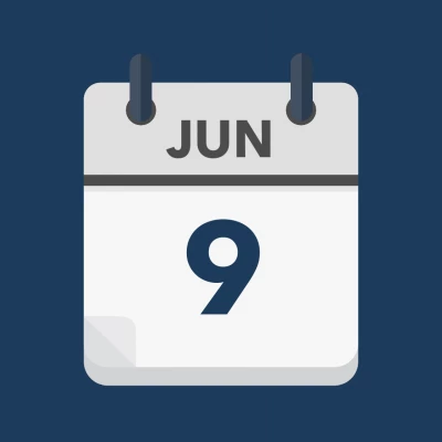 Calendar icon showing 9th June
