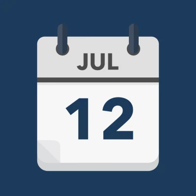 Calendar icon showing 12th July