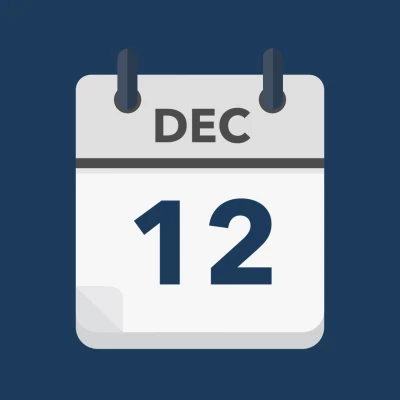 Calendar icon showing 12th December