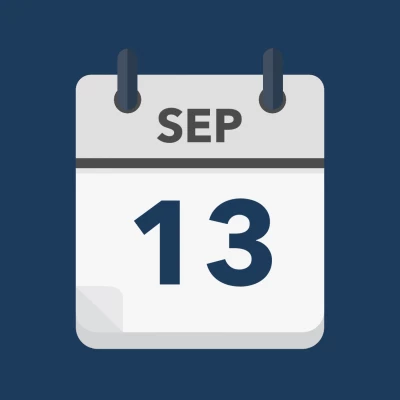 Calendar icon showing 13th September