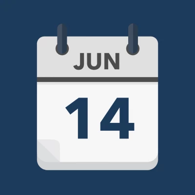 Calendar icon showing 14th June