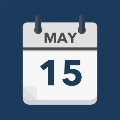 Calendar icon showing 15th May
