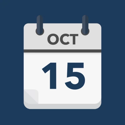 Calendar icon showing 15th October