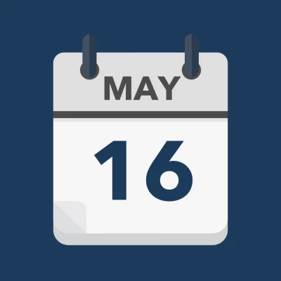 Calendar icon showing 16th May