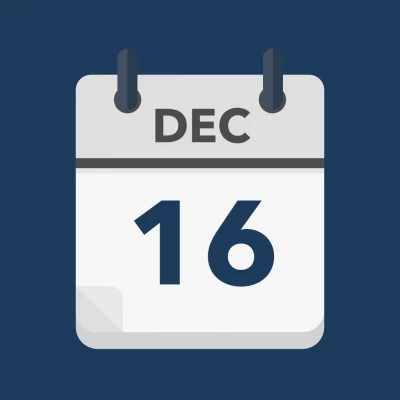 Calendar icon showing 16th December