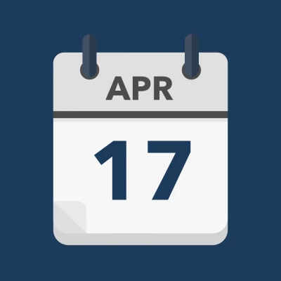 Calendar icon showing 17th April