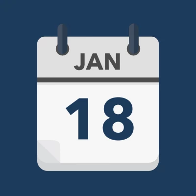 Calendar icon showing 18th January