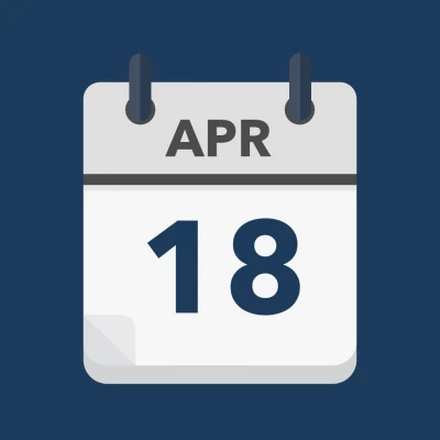 Calendar icon showing 18th April