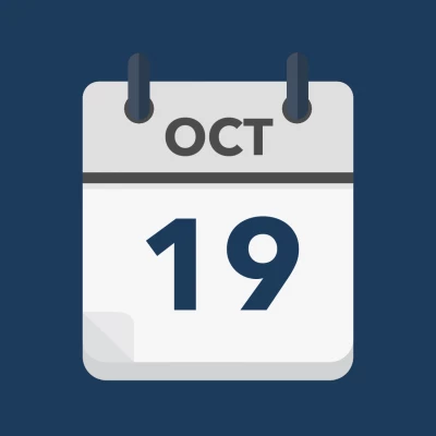 Calendar icon showing 19th October