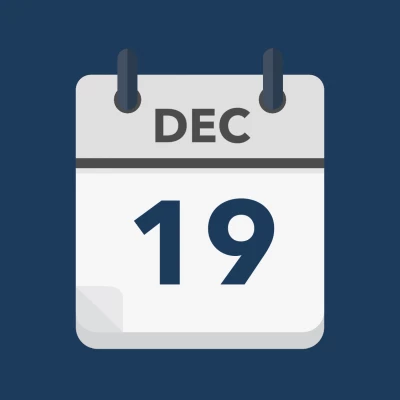 Calendar icon showing 19th December