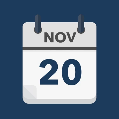 Calendar icon showing 20th November