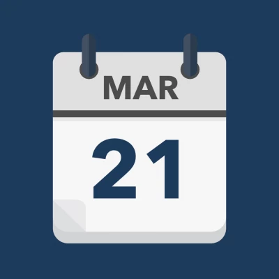 Calendar icon showing 21st March