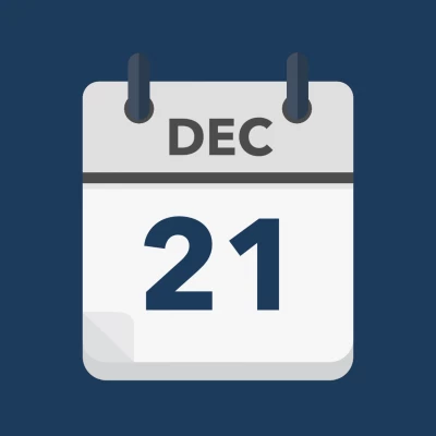 Calendar icon showing 21st December