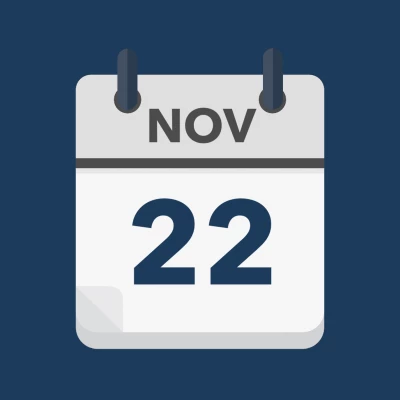 Calendar icon showing 22nd November