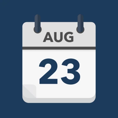 Calendar icon showing 23rd August