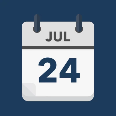 Calendar icon showing 24th July