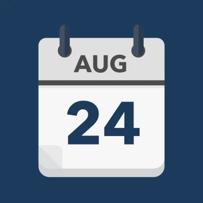 Calendar icon showing 24th August