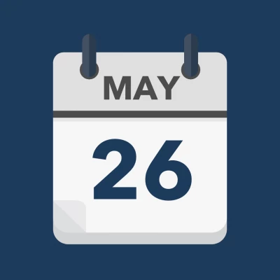 Calendar icon showing 26th May