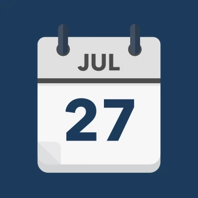 Calendar icon showing 27th July