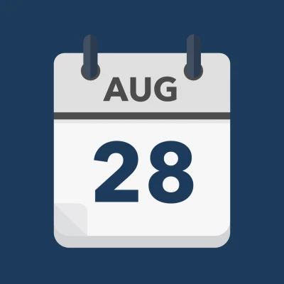 Calendar icon showing 28th August