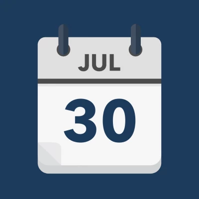 Calendar icon showing 30th July