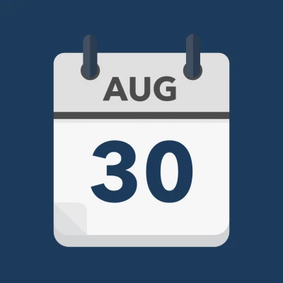 Calendar icon showing 30th August