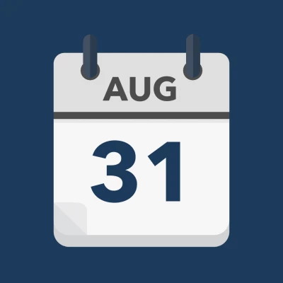 Calendar icon showing 31st August