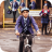 Boy Cycling To School